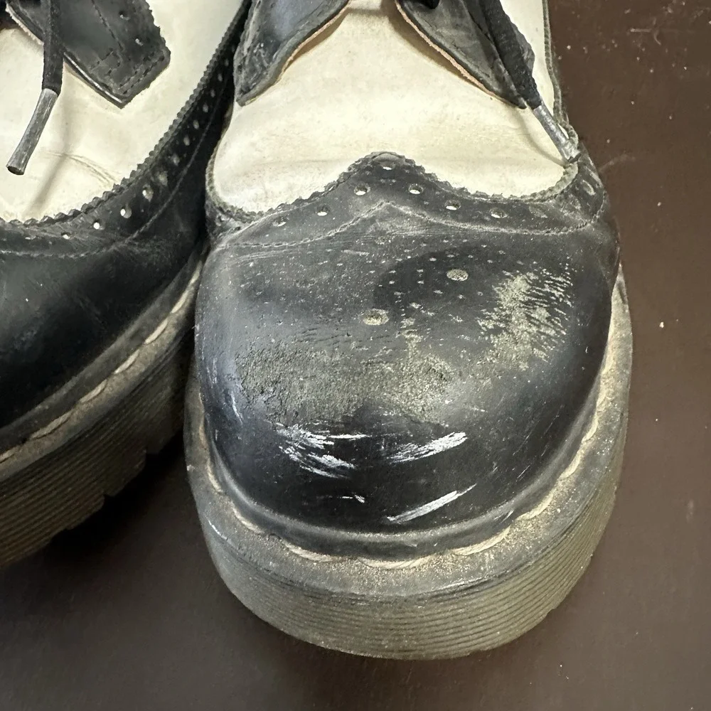 Vtg Dr Martens Shoes Mens‎ UK 8 Black and White WingTip Brogue 90s Y2k Chunky